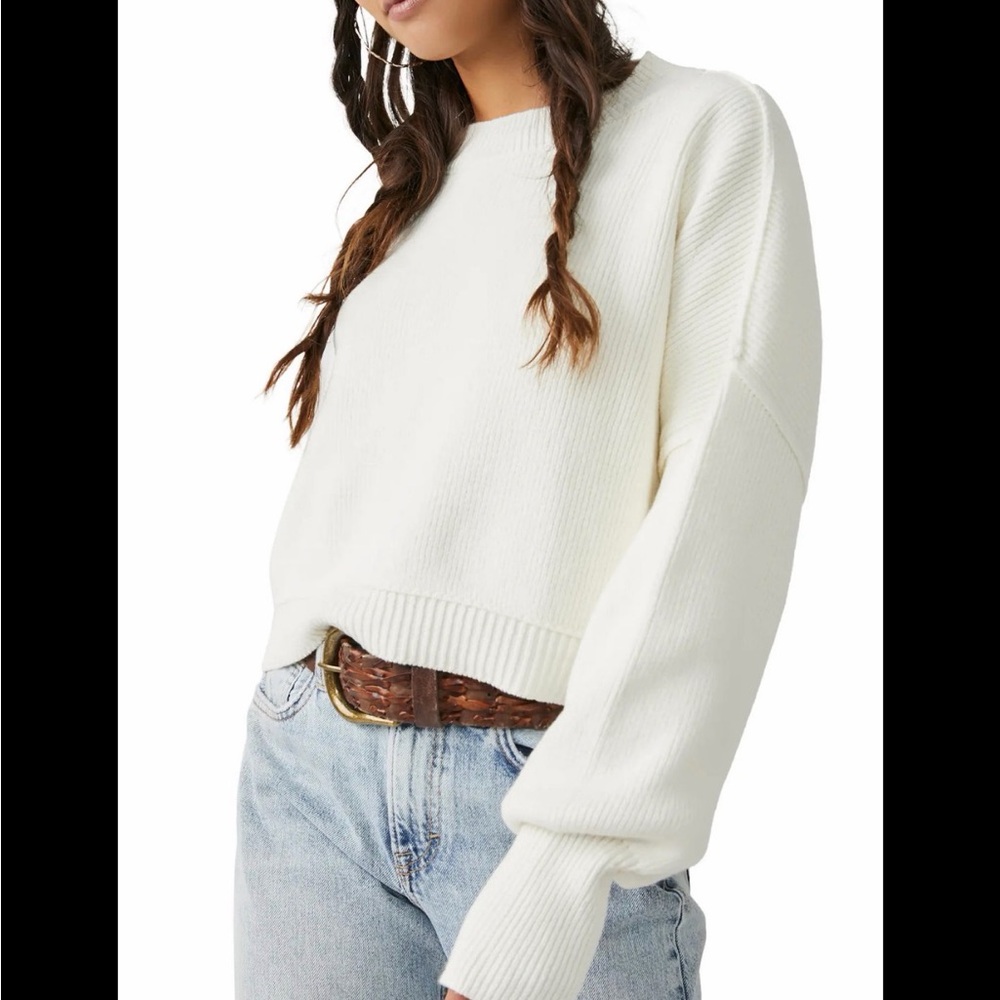 Free People Cream Cropped Easy Street